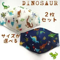 サイズが選べる 星柄 恐竜柄 立体マスク 4枚セット