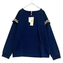 ノルニル　ビジューフリンジ カットソー　【未使用品】　ネイビー　M