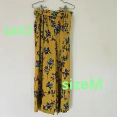 【AIC】ワイドパンツ　マスタード色　Ｍサイズ