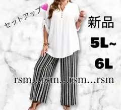 155 レディース 大きいサイズ パンツ セット ズボン 綺麗系 5L 6L