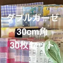 ダブルガーゼ 30cm角30枚&バイアステープ5m まとめ売り 詰め合わせ