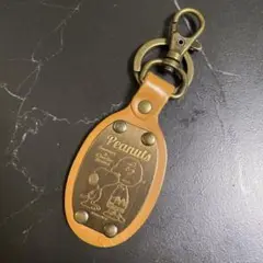 【即日発送】スヌーピー　チャーリーブラウン　キーリング　レザー　美品