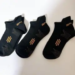 【新品・未使用】スポーツ用ソックス 黒 18cm 3足セット