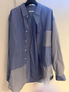 +J UNIQLO Mサイズ 青白ストライプ 長袖シャツ