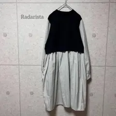 【ラダリスタ】 ブラック　ストライプ　シャツ　ワンピース Lサイズ　1265