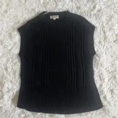 MICHEL KLEIN レディース ノースリーブニット M ブラック イトキン