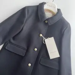 グッチ キッズ チルドレン コート ネイビー パール 5y 115