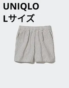 UNIQLO シアサッカーイージーショートパンツ（ストライプ） グレー Lサイズ