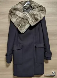 MaxMara STUDIO ウール ラビットファー コート