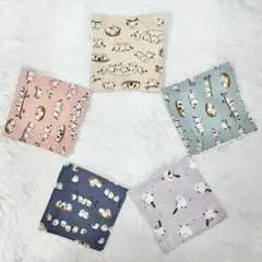 動物柄ハンカチ5枚セット