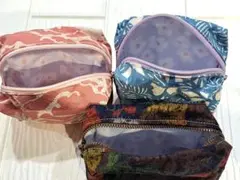 ハンドメイド 着物リメイクポーチ3点セット
