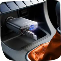 LISEN 車載充電器シガーソケット USB-C PD30W 巻き取り式ケーブル