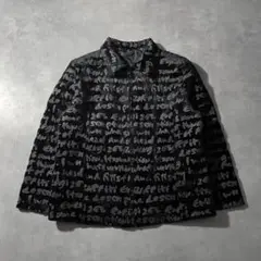 80s 90s black velor letter pattern y2k