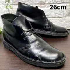 クラークスオリジナル8 26黒ブラックデザートチャッカレザー