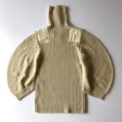 ★サカイ★リブニット★切替★パフスリーブ★ベージュ★