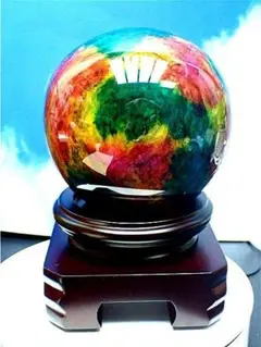 約：93mm 1520g ☆極美限定品★天然七彩石丸玉YT2U1/234U01D