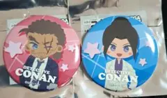 名探偵コナン 缶バッジ みんなといっしょ-けいさつへん 大和敢助&上原由衣