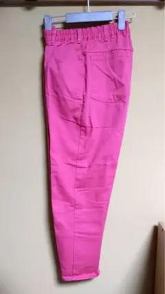 ピンク スキニーデニム ウエストゴム