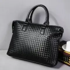 限定入荷！ビジネスバッグ レザー 革 イントレチャート 編み込み ビジネス