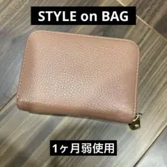 本革　スタイルオンバッグ　レザー　ミニ財布　サーモンピンク　ピンク　カード入れ