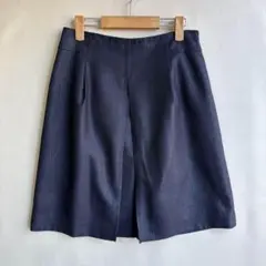 美品　日本製　ユナイテッドアローズ　レディース　膝丈　スカート　春夏　紺　L