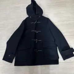 綾メルトンWフェイスショートダッフルコート 紺