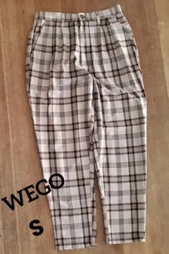 ⭐在庫大処分セール⭐WEGO 　チェック柄プリーツスラックス　ブラウン　S。。。