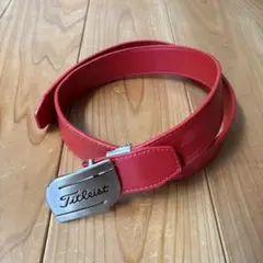 タイトリスト　レザーベルト　赤　Titleist