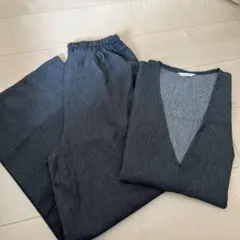 デニム Vネック セットアップ