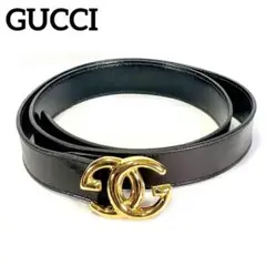 美品 GUCCI グッチ ベルト 黒 ゴールド スプリーム