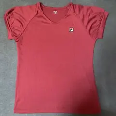 FILA 赤 Vネック Tシャツ Mサイズ