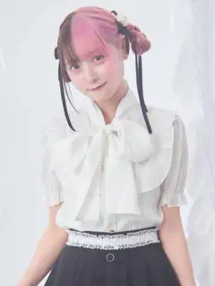 Ank Rouge リボンタイブラウス ホワイト