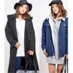 BACKS♥️ フード付きロングコート