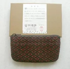 箱付 新品未使用 印傳屋 菱菊 ファスナー開閉 小銭入れ 外ポケット 財布 印伝