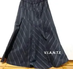 ロングスカート　黒　ストライプ　L V.I.A.N.T.E 　セットアップ