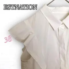 【38】エストネーション ESTNATION 袖なし フリル 薄手 ノンスリーブ