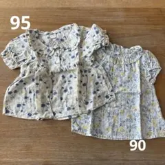 テータテート他 シャツブラウス 2点 青い花