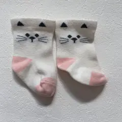 猫顔デザイン ベビー靴下