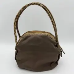 OSAM Goods パイソンハンドル ハンドバッグ イエロー グレー系