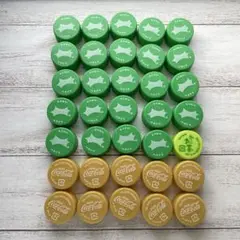 緑 ゴールド ペットボトルキャップ 35個