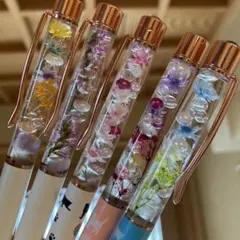 ハーバリウムボールペン5本セット天然石いり