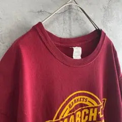 ギルダン 古着 アメリカ輸入 両面プリント Tシャツ 半袖 Lサイズ ボルドー