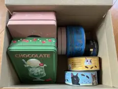 空缶色々　猫缶　ケーキ缶　メリー　フォション
