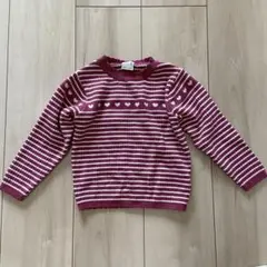 petit main ハート柄ストラップニットトッス　100㎝