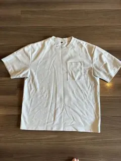 ホワイト Tシャツ L-XL サイズ ポケット付き