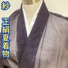 KN4728 紗 小紋 身丈157cm 夏着物 正絹