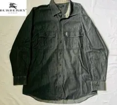 BURBERRY LONDON バーバリー ブラック デニムシャツ L