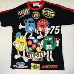 エム&エムズ　m&m's Lくらい　プリントTシャツ　ブラック