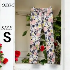 美品 OZOC パンツ カジュアルパンツ 花がら 派手 おしゃれ 華やか S