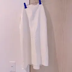 [美品]ZARA 白膝丈スカート